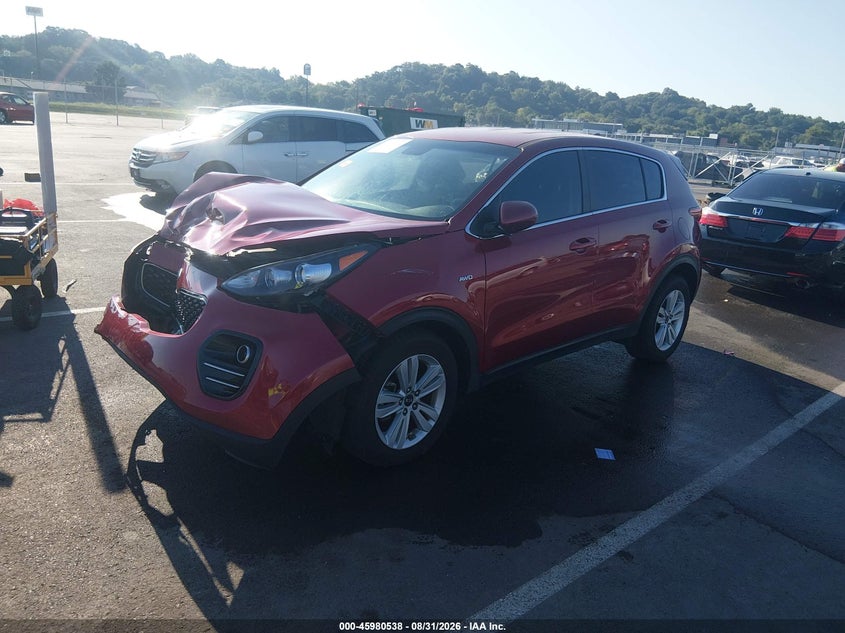 2019 Kia Sportage Lx, Front End, IAAI, VIN KNDPMCAC6K7516922 — photo 2