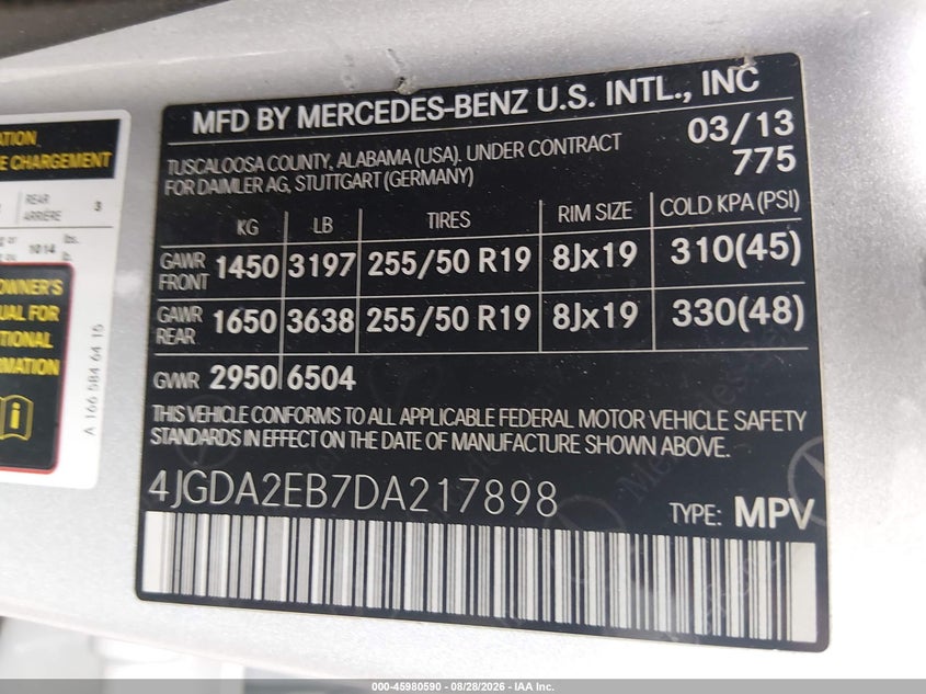 2013 MERCEDES-BENZ ML 350 BLUETEC 4MATIC · Фото 9