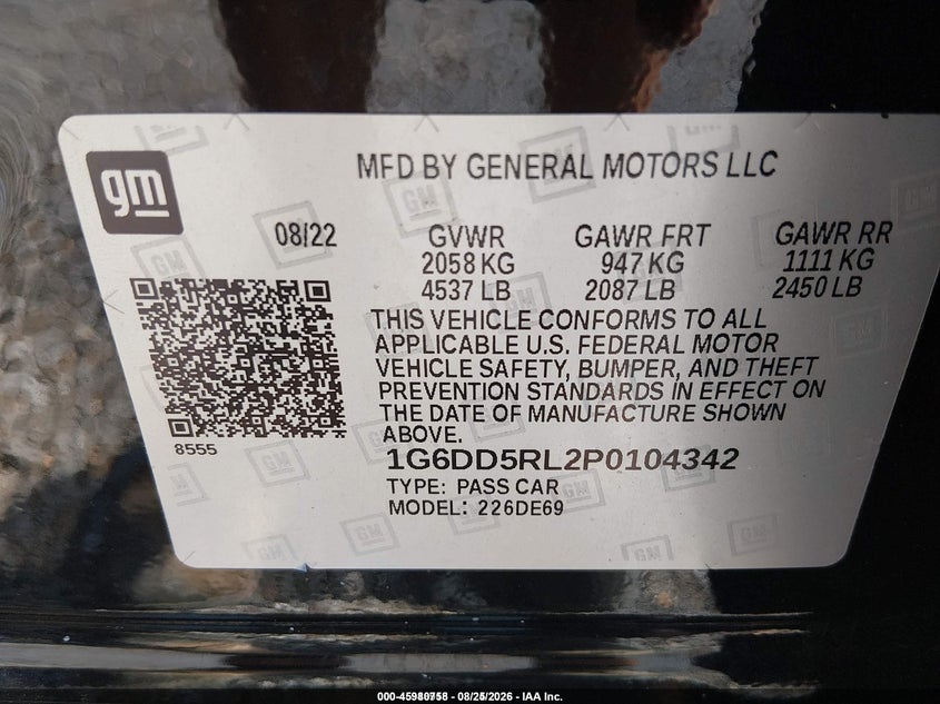 2023 CADILLAC CT4-V SEDAN 2.7L I-4 DI, DOHC, VVT, TURBO, PREMIUM , 325HP