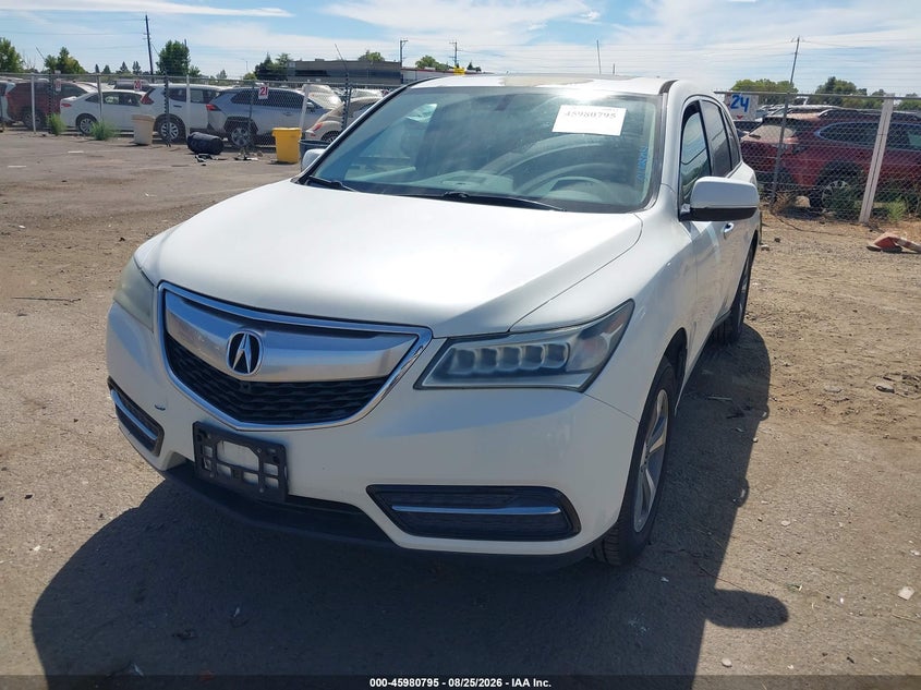 2014 Acura MDX, Обычный износ, IAAI, VIN 5FRYD3H27EB014404 — фото 2