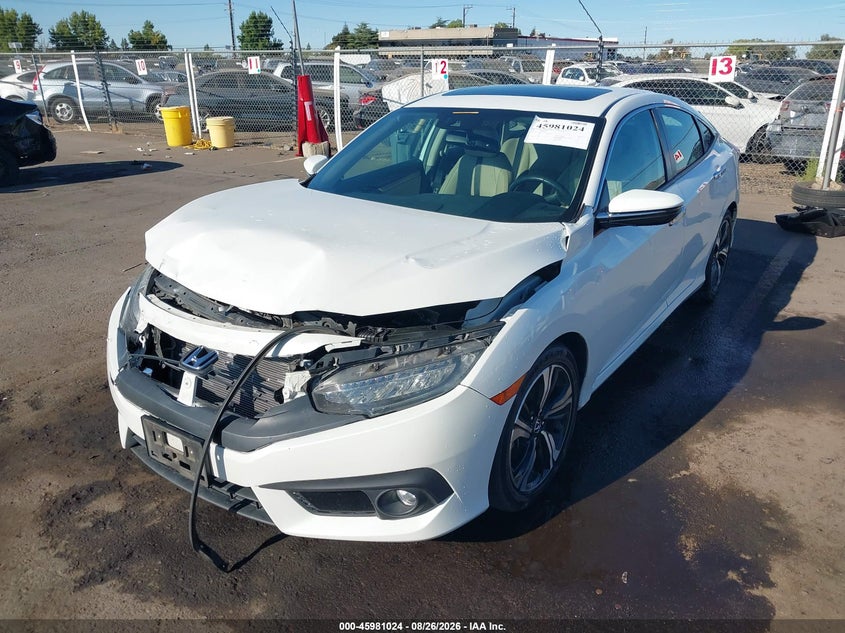2016 Honda Civic Touring, Front End, IAAI, VIN 19XFC1F98GE203197 — photo 2