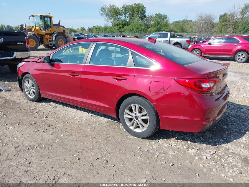 Vin: 5npe24af7gh373267, lot: 46480347, hyundai sonata se 20163
