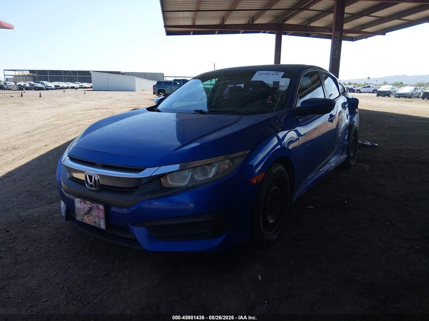2016 Honda Civic, Left Rear, IAAI, VIN 19XFC2E51GE009325 — photo 2