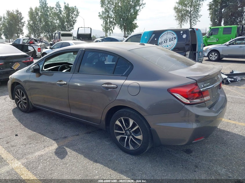 Vin: 19xfb2f9xde276494, lot: 46480730, honda civic ex-l 20133