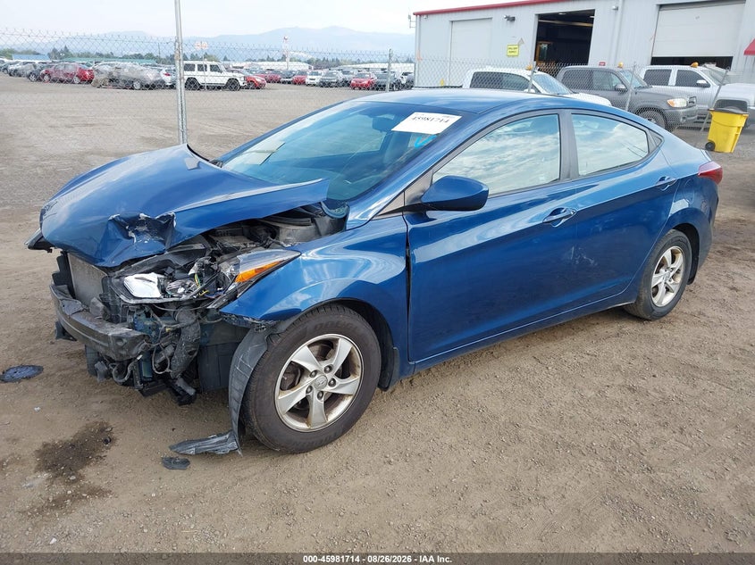 2015 Hyundai Elantra, Удар спереду, IAAI, VIN KMHDH4AE1FU458686 — фото 2