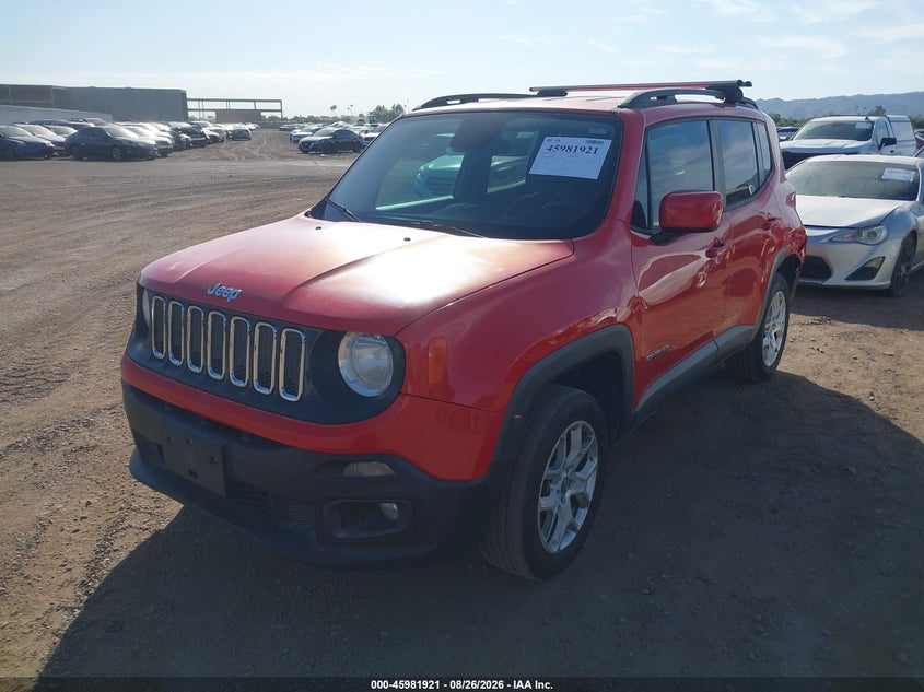 Vin: zaccjbbt8gpd51532, lot: 46481161, jeep renegade latitude 20162