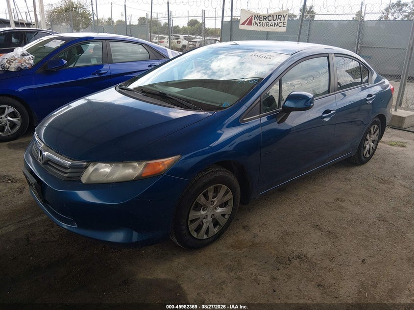 2012 Honda Civic, Правый зад, IAAI, VIN 19XFB2F53CE321612 — фото 2
