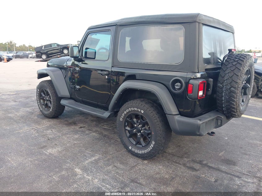 Vin: 1c4gjxan0mw667698, lot: 46482092, jeep wrangler willys 4x4 20213