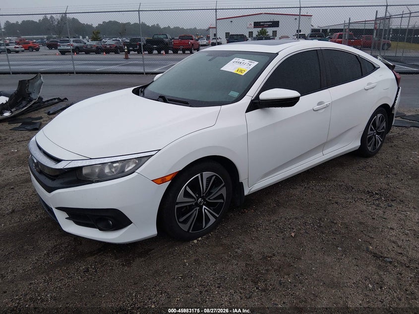 2016 Honda Civic, Rear, IAAI, VIN 2HGFC1F75GH656472 — photo 2