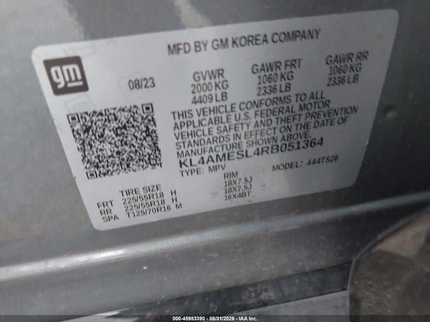 BUICK ENCORE GX 2024 VIN KL4AMESL4RB051364