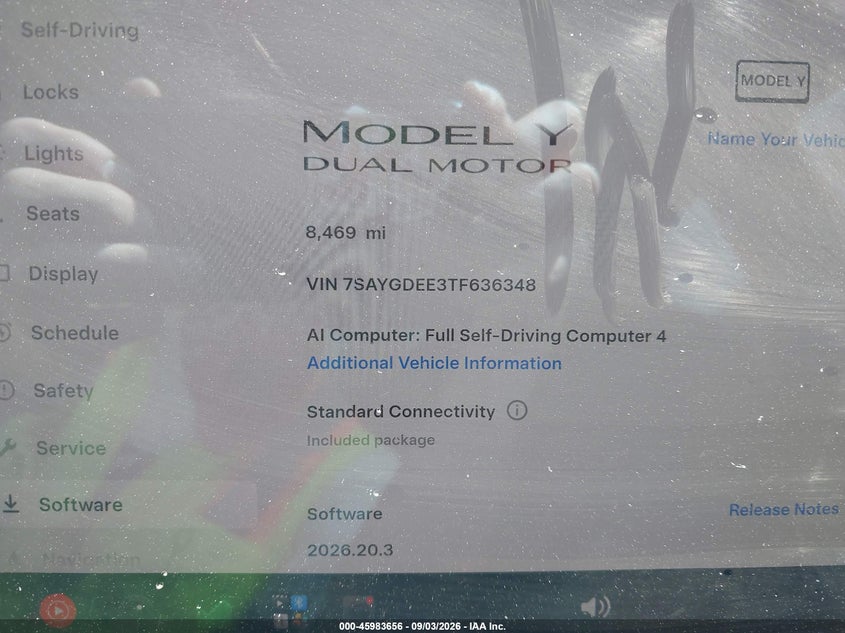 TESLA MODEL Y 2026 VIN 7SAYGDEE3TF636348