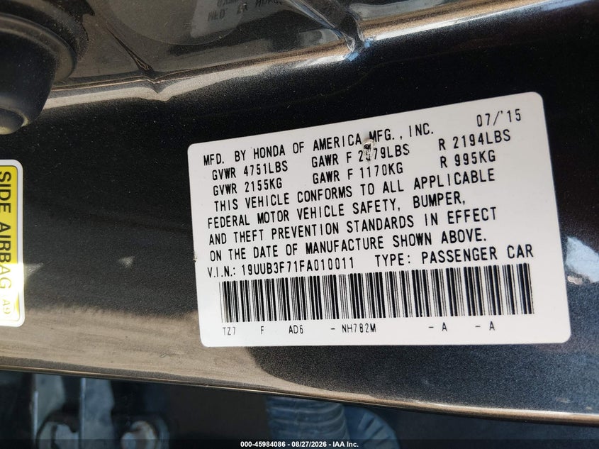 2015 ACURA TLX V6 ADVANCE · Фото 9