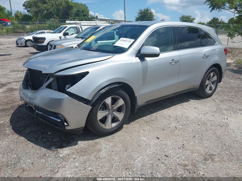 2014 Acura MDX, Удар спереди, IAAI, VIN 5FRYD3H25EB013624 — фото 2