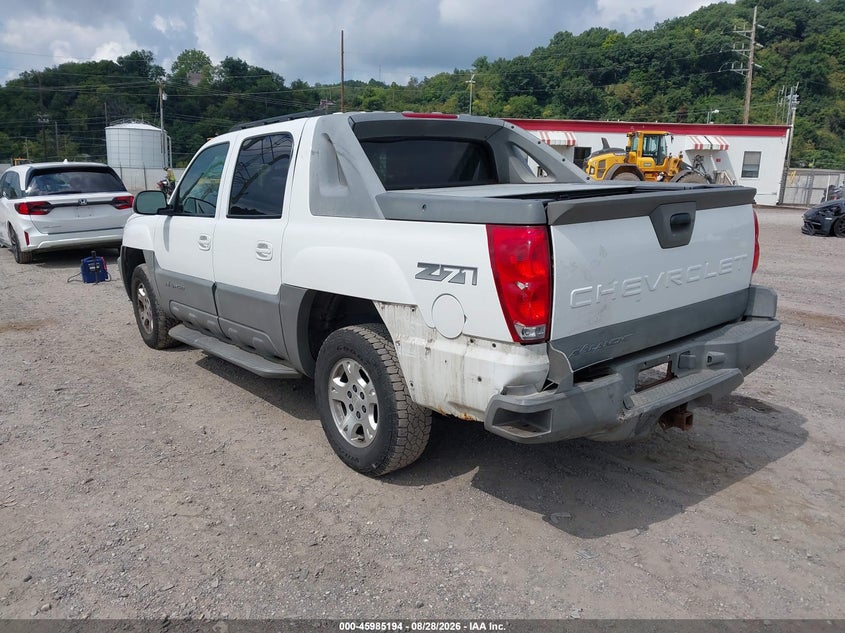 CHEVROLET AVALANCHE 1500 2002 VIN 3GNEK13T12G350819