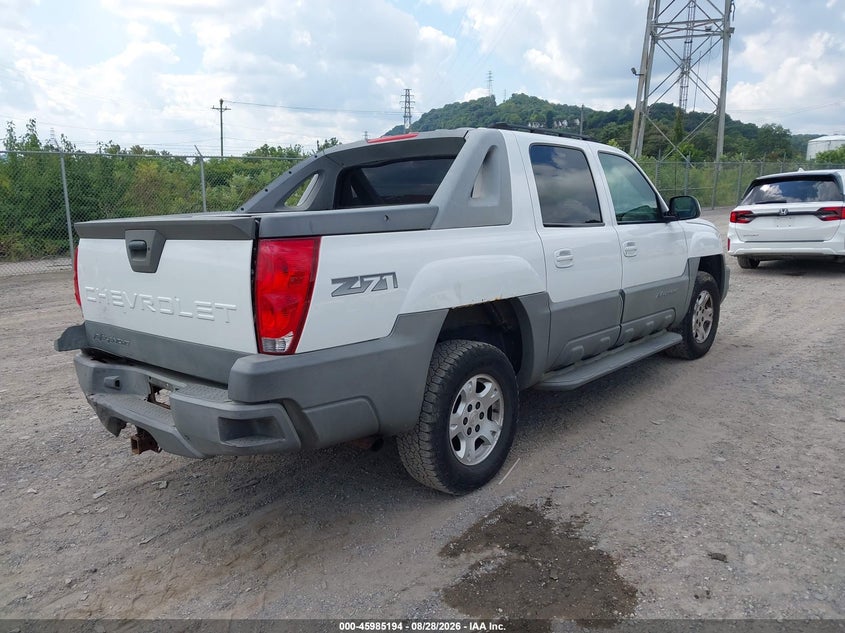 CHEVROLET AVALANCHE 1500 2002 VIN 3GNEK13T12G350819