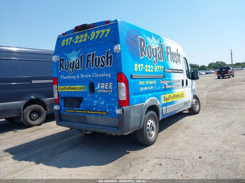 Vin: 3c6trvbg5he517752, lot: 46485097, ram promaster 1500 high roof 136 wb 20174