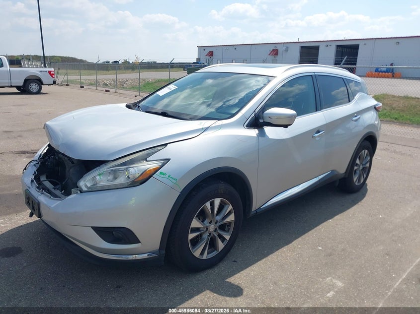 2015 Nissan Murano Platinum/S/Sl/Sv, Удар спереди, IAAI, VIN 5N1AZ2MH6FN204668 — фото 2