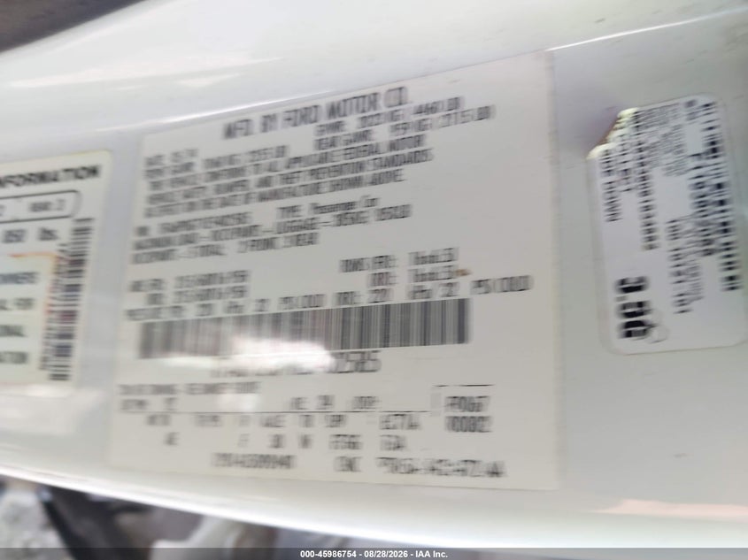 FORD FUSION 2014 VIN 1FA6P0G71E5402585