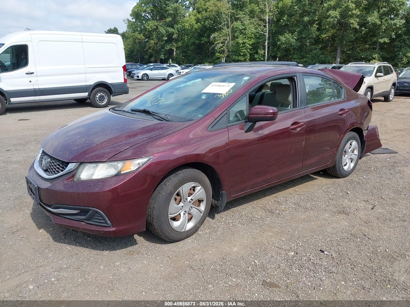 2014 Honda Civic, Удар сзади, IAAI, VIN 19XFB2F51EE262028 — фото 2