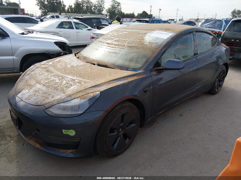 2022 Tesla Model 3, Затопление, IAAI, VIN 5YJ3E1EBXNF178179 — фото 2