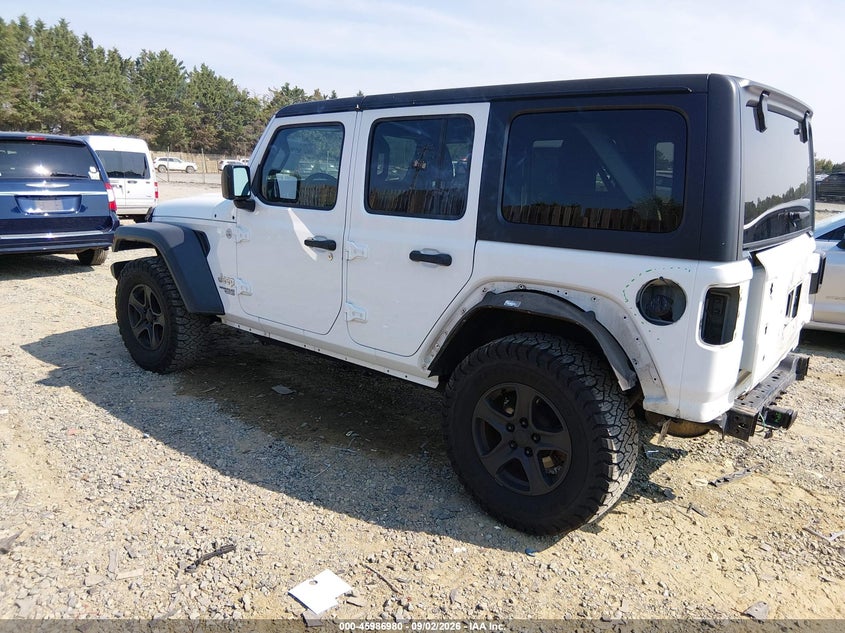 Vin: 1c4hjxdg6jw229703, lot: 46486253, jeep wrangler unlimited sport s 4x4 20183