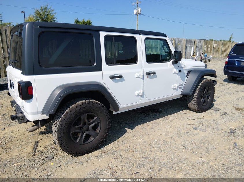 Vin: 1c4hjxdg6jw229703, lot: 46486253, jeep wrangler unlimited sport s 4x4 20184