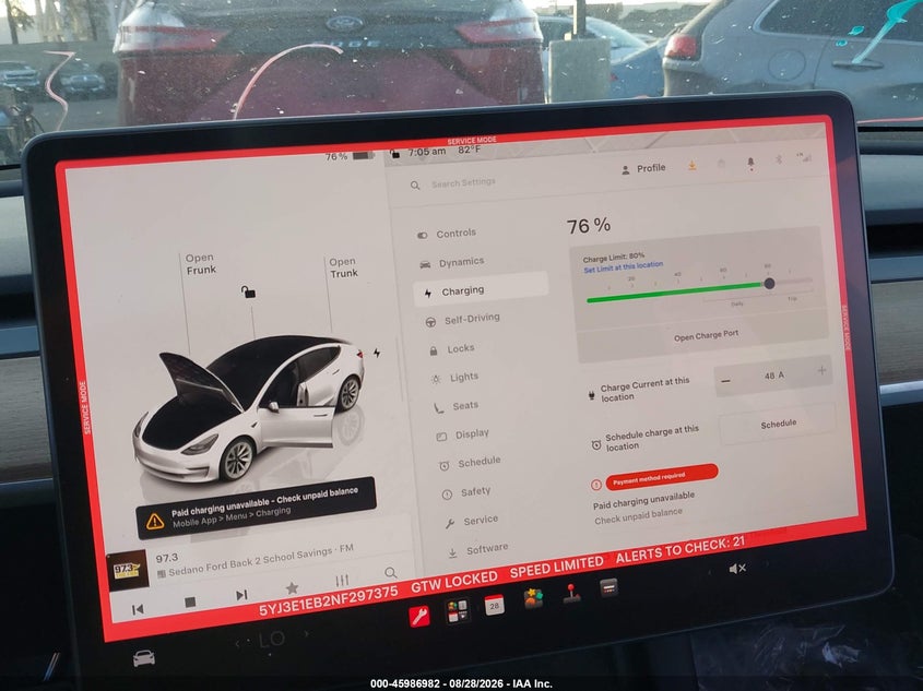 TESLA MODEL 3 2022 VIN 5YJ3E1EB2NF297375