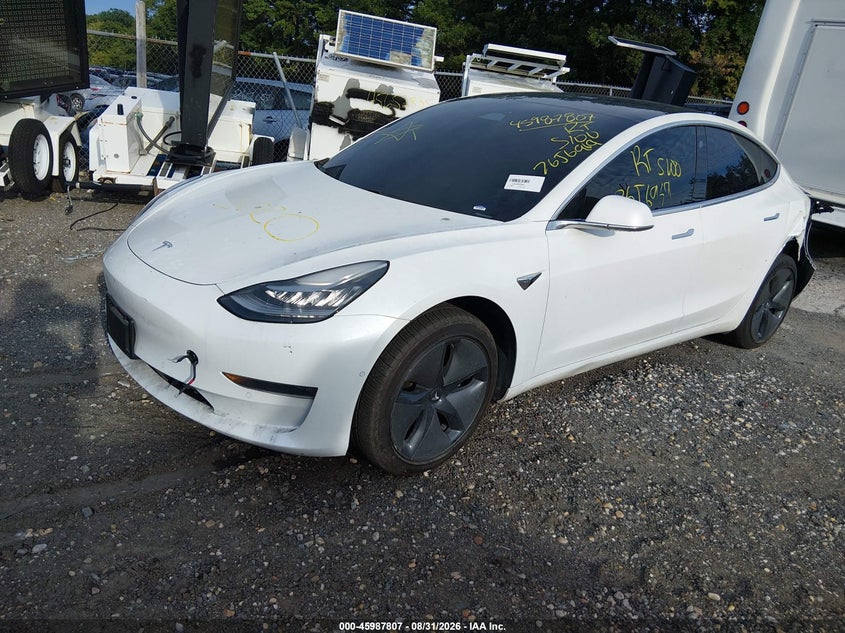 2020 Tesla Model 3, Левый зад, IAAI, VIN 5YJ3E1EB0LF639466 — фото 2