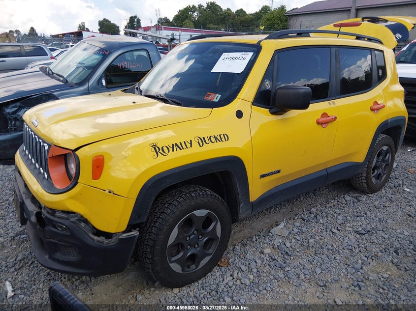 2017 Jeep Renegade, Удар спереди, IAAI, VIN ZACCJBAB1HPG19895 — фото 2