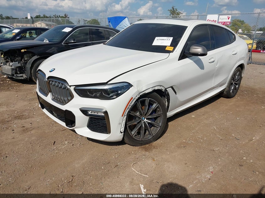 Vin: 5uxcy8c02l9b41928, lot: 46487630, bmw x6 m50i 20202