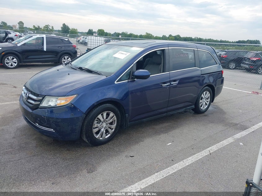 2015 Honda Odyssey, Правий зад, IAAI, VIN 5FNRL5H69FB040866 — фото 2