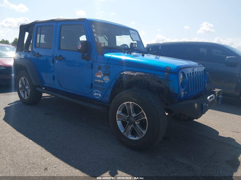 2015 Jeep Wrangler Unlimited Sport, Перёд, IAAI, VIN 1C4HJWDG9FL665173