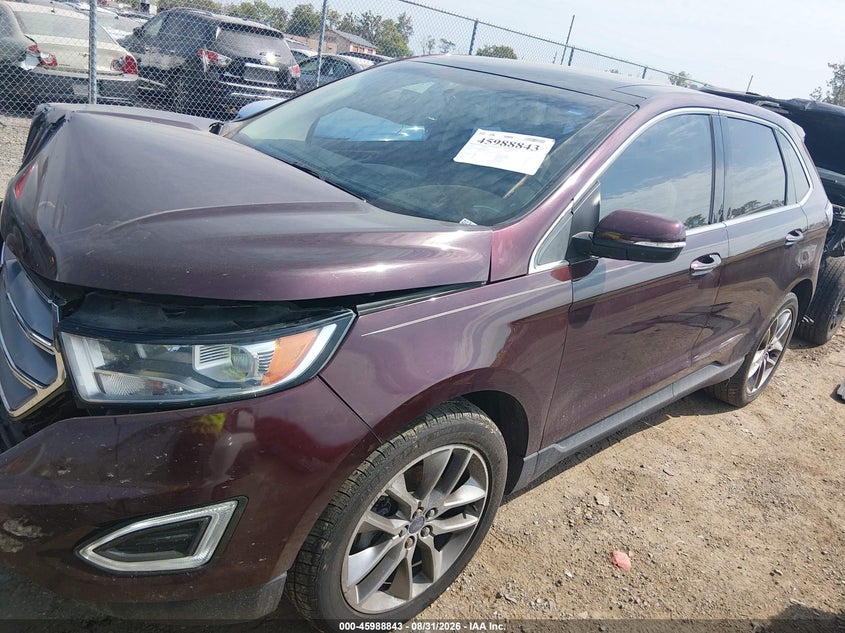 Vin: 2fmpk3k93jbb70256, lot: 46488161, ford edge titanium 20182