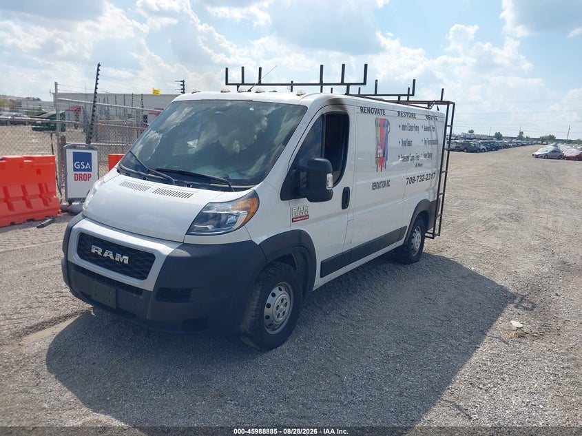 Vin: 3c6trvag1ke508183, lot: 46488209, ram promaster 1500 low roof 136 wb 20192
