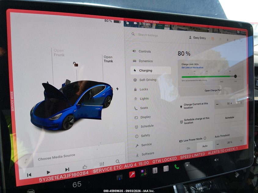 TESLA MODEL 3 2018 VIN 5YJ3E1EA3JF160284