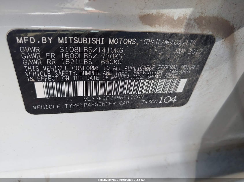 2017 MITSUBISHI MIRAGE G4 ES · Фото 9
