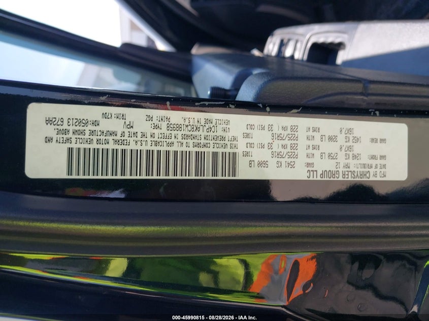 JEEP LIBERTY 2012 VIN 1C4PJLAK8CW188958