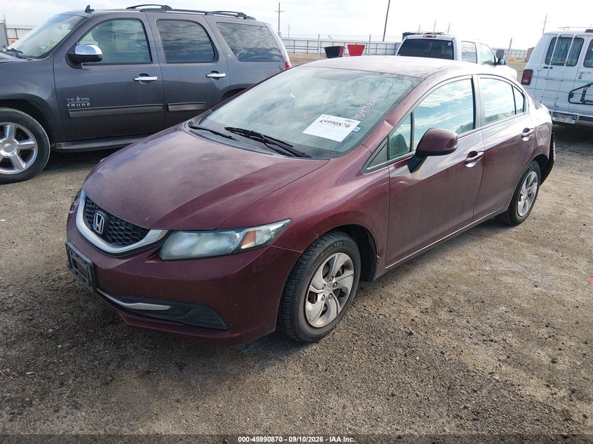 2013 Honda Civic, Left Rear, IAAI, VIN 2HGFB2F53DH549911 — photo 2