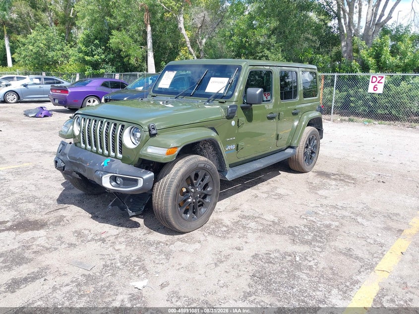 Vin: 1c4jjxp68pw552969, lot: 46490406, jeep wrangler 4xe sahara 4x4 20232