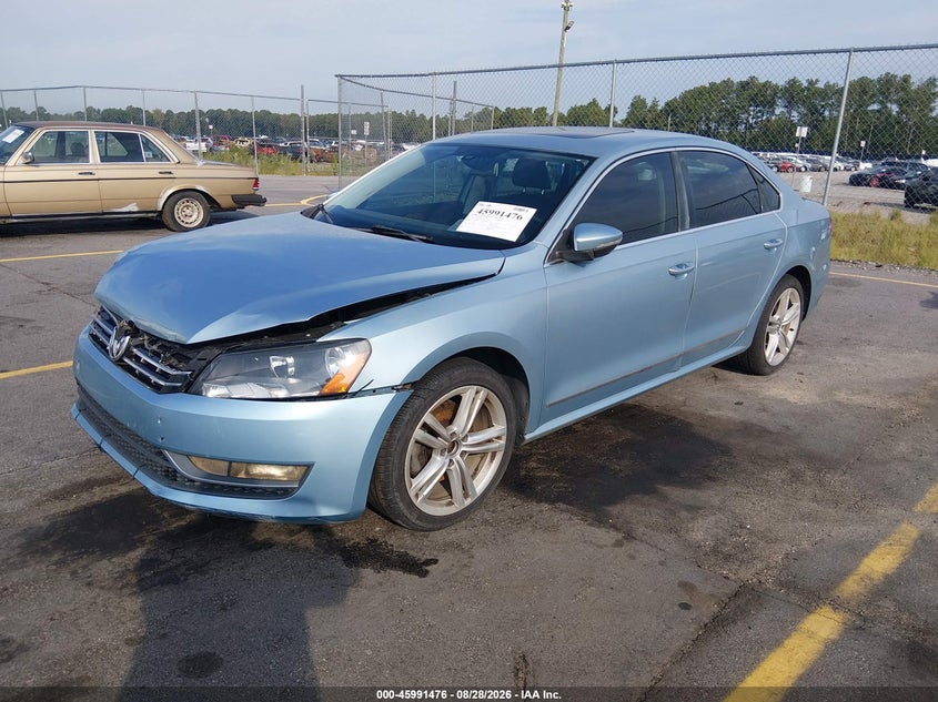 2012 Volkswagen Passat, Front & Rear, IAAI, VIN 1VWCN7A30CC070808 — photo 2