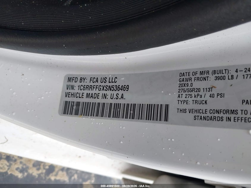 2025 RAM 1500 PICKUP 3.6L V-6 DOHC, VVT, REGULAR , 305HP