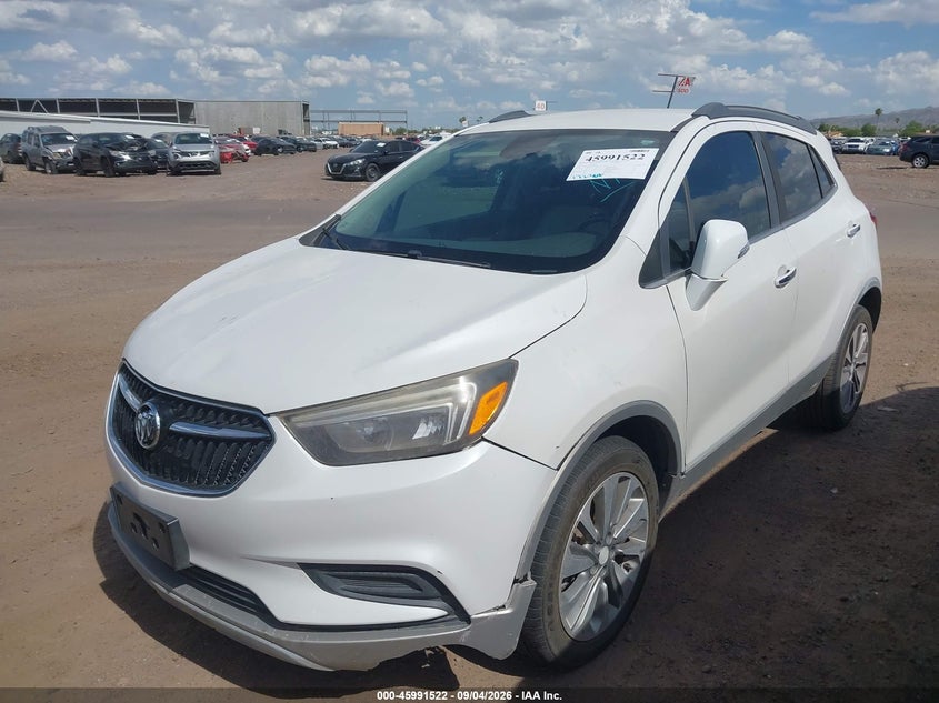 Vin: kl4cjasbxhb199289, lot: 46490847, buick encore preferred 20172
