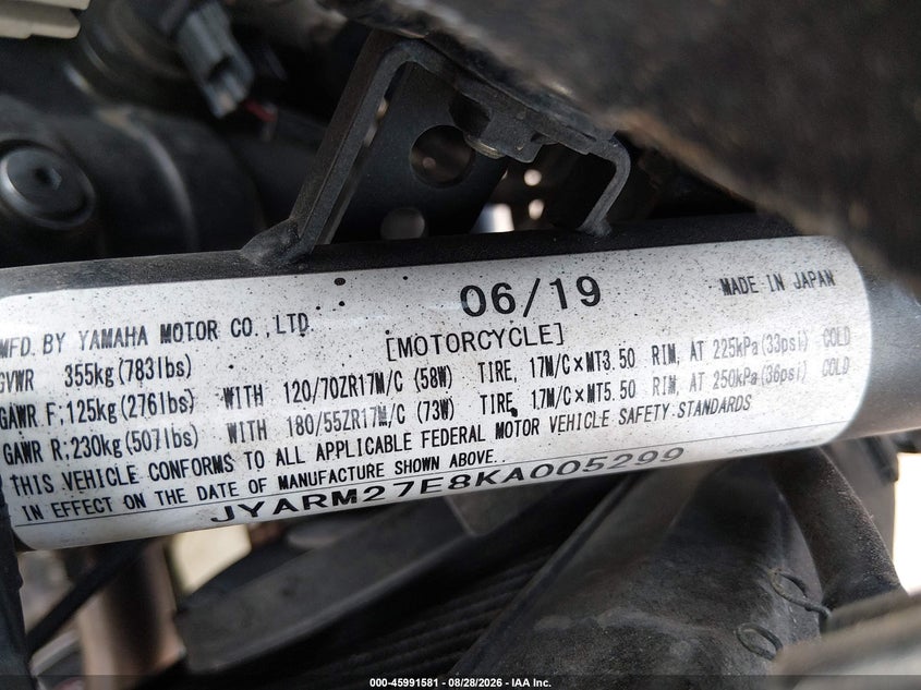 YAMAHA MT07 2019