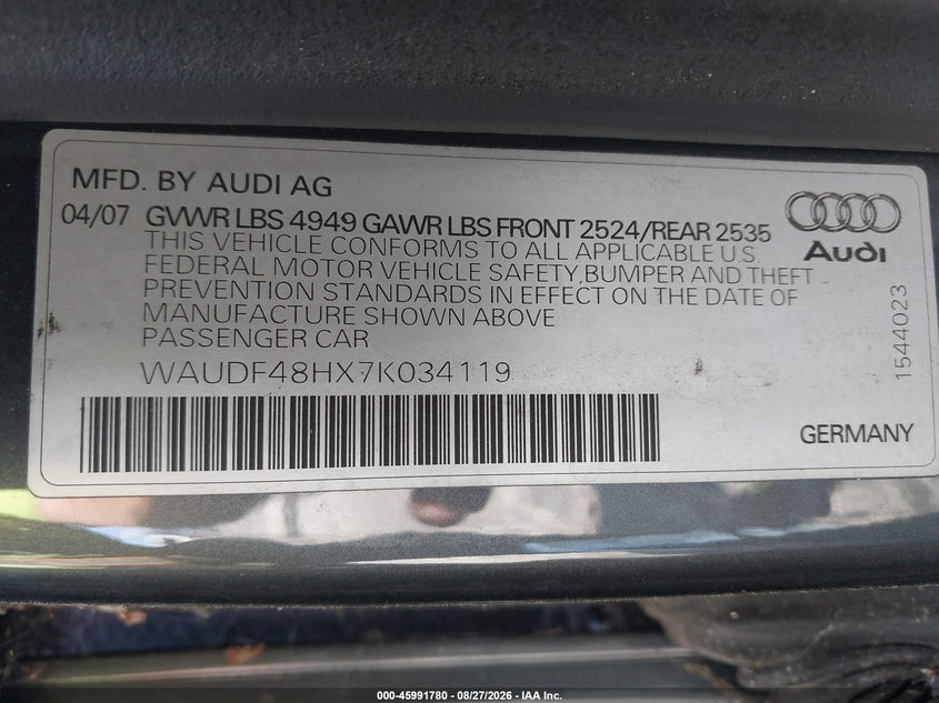 2007 AUDI A4 2.0T CABRIOLET QUATTRO · Фото 9