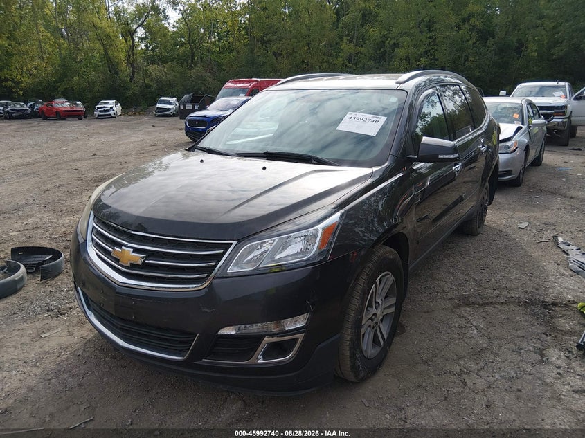 2015 Chevrolet Traverse, Left Rear, IAAI, VIN 1GNKRHKD6FJ344620 — photo 2