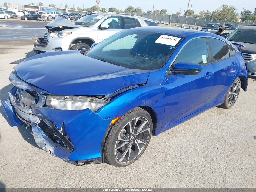 2019 Honda Civic, Левый зад, IAAI, VIN 2HGFC1E53KH704348 — фото 2