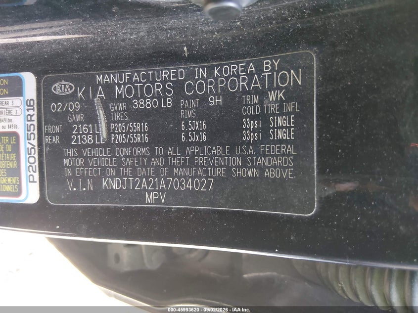 KIA SOUL 2010 VIN KNDJT2A21A7034027