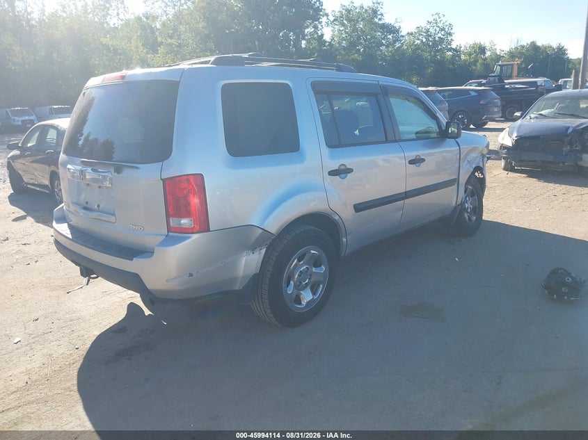 Vin: 5fnyf4h29bb001313, lot: 46493459, honda pilot lx 20114
