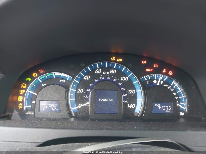 TOYOTA CAMRY HYBRID 2013 VIN 4T1BD1FK6DU069619