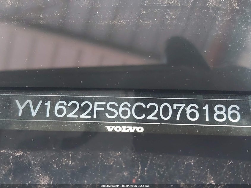VOLVO S60 2012 VIN YV1622FS6C2076186